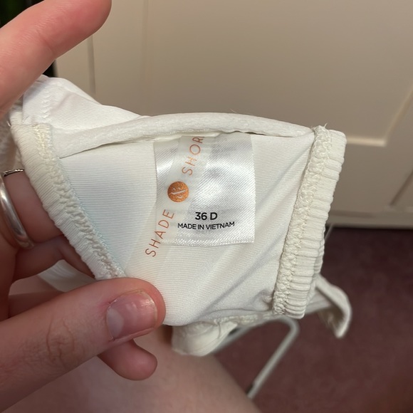 Shade & Shore Lightly Lined Shoulder Tie Ribbed Bralette Bikini Top - Picture 4 of 5